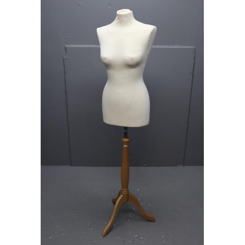 689 - Female Mannikin Torso on Beech Stand (5ft)