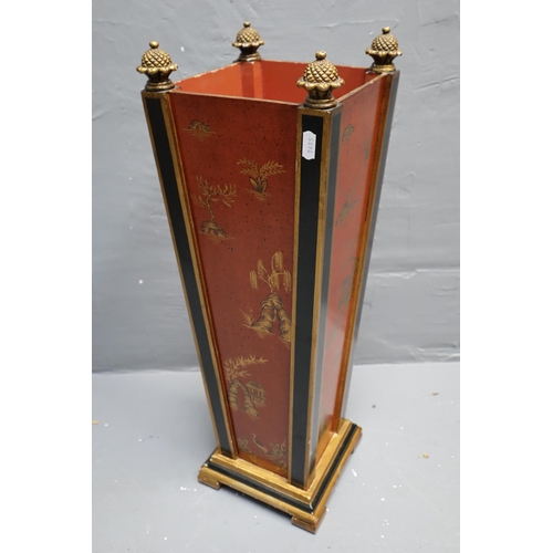 731 - Vintage Chinese Inspired Walking Stick/Umbrella Holder complete with a collection of Walking Sticks