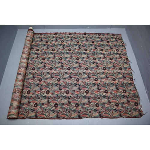 735 - Roll of Floral Patterned Fine Quality Material Unknown Length but measures approx 53