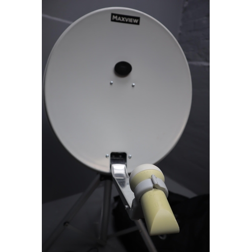 736 - Maxiew Omnisat Portable Satellite Dish with Storage Bag, Tripod, Remote Control Satellite Finder, Le... 