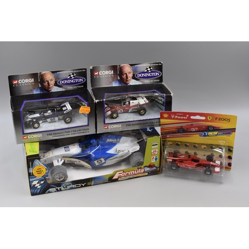 817 - Collection of Die-cast model Donington Collection cars x2 and a formula friction racing model car