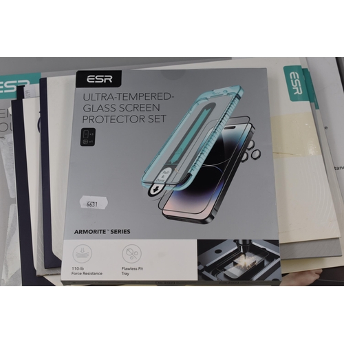 799 - Mixed selection of ESR Screen Protectors For iPhone 14 Pro, iPad Pro 11 and Tesla Touchscreens