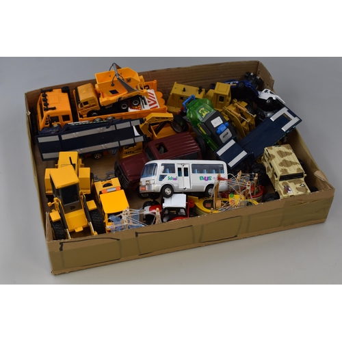 824 - Large collection of die-cast model plant, lorries, 4x4's and more