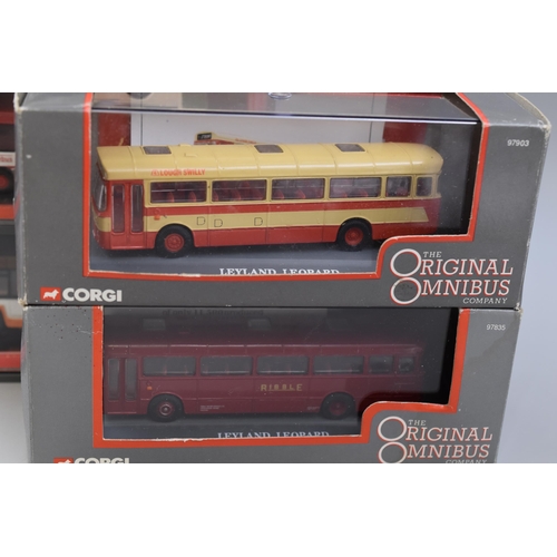 825 - Eight Corgi The Original Omnibus company diecast to include Northern Counties Palatine II Blackpool ... 