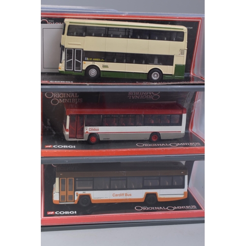 825 - Eight Corgi The Original Omnibus company diecast to include Northern Counties Palatine II Blackpool ... 