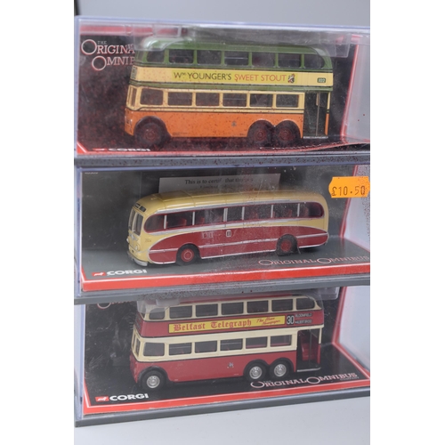 825 - Eight Corgi The Original Omnibus company diecast to include Northern Counties Palatine II Blackpool ... 