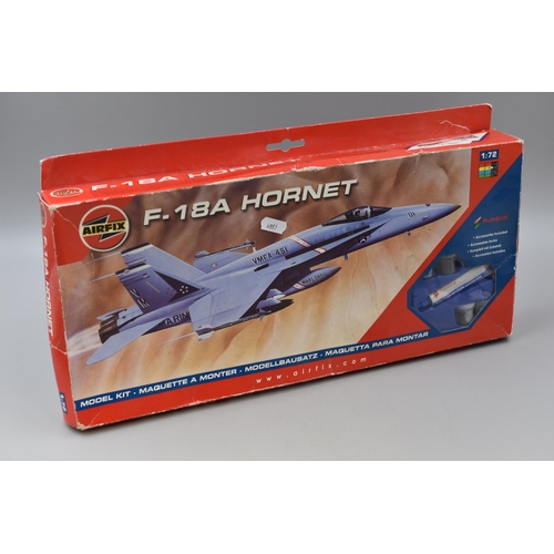 827 - An Airfix F-18A Hornet 1:72 Model Kit, Appears Complete