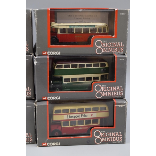 828 - Six The Original Omnibus Limited edition Corgi diecast to include Leyland PD1, Weymann Motor Bus, Br... 