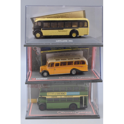 832 - Six Corgi diecast to include Leyland PS1 Lancaster City Transport bus, Chester Co-operative Society ... 