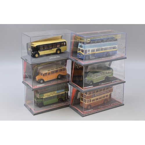 832 - Six Corgi diecast to include Leyland PS1 Lancaster City Transport bus, Chester Co-operative Society ... 