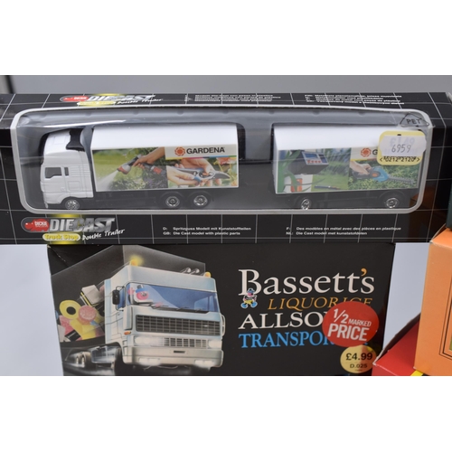 834 - Collection of die-cast models to include, Bassetts liquorice allsorts wagon with transporter, Eddie ... 