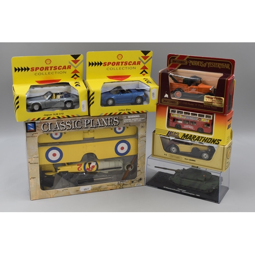 836 - Seven diecast models to include Jaguar XJS V12, Lotus Elan, Y7 1930 Model 