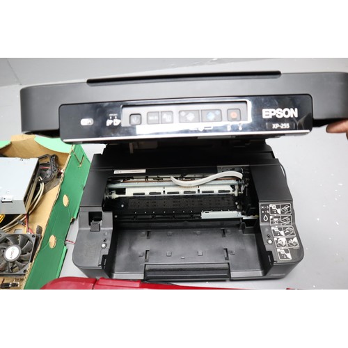 865 - Two Printers (Canon and Epson) Integrated CD Drives, Power Supply and More