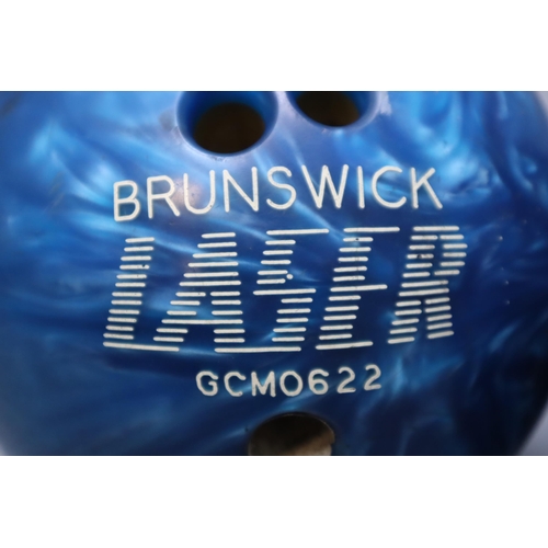 869 - Selection of 2 Bowling Balls Including Brunswick Laser and Brunswick LT-48