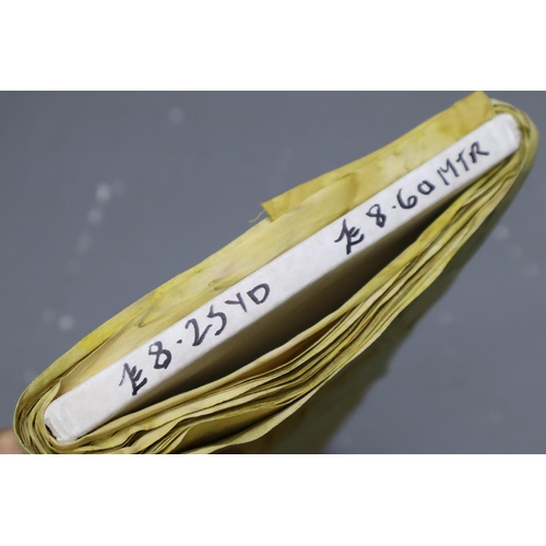 851 - Three Reems of Good Quality Material to include approx 23ft of Yellow Tonga Material approx 7ft of P... 