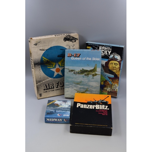 887 - A Selection of Five WWII Themed Board Games To Include Air Force, Battle of Britain August 1940; Fig... 