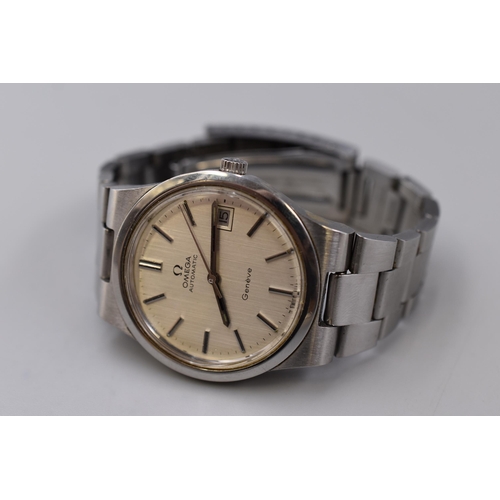 17A - An Omega Geneve Automatic Gents Day/Time Watch With Original Strap. In Working Order