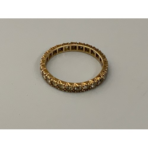 40 - Gold 9ct Eternity Ring Complete with Presentation Box (size P)