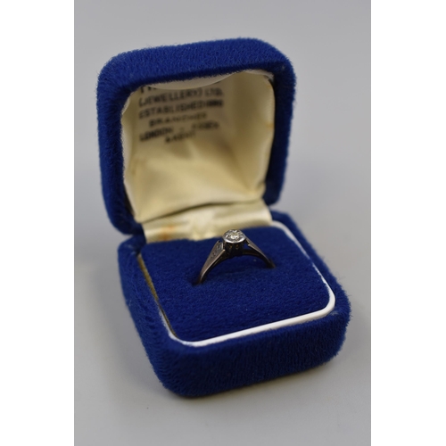 1 - Gold 18ct Diamond Solitaire Ring Complete with Presentation Box