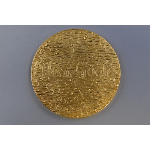 163 - Vincent Van Gogh 60mm Gold Plated The Starry Night Medal (110 grams)