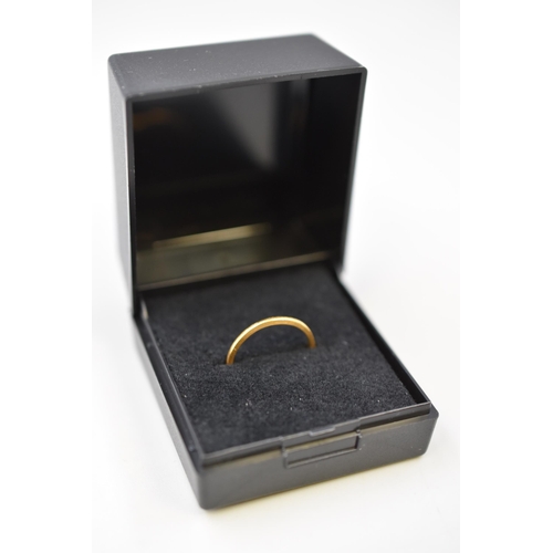 6 - Hallmarked Birmingham 22ct Gold Band Ring Complete with Presentation Box