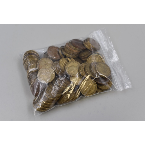 167 - Approx 75 Brass Three Pence Coins