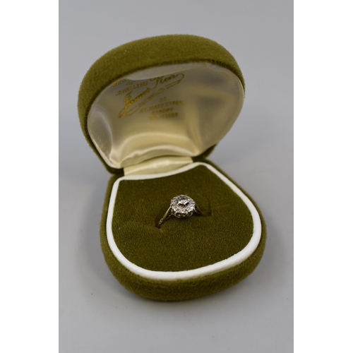 11 - Hallmarked Birmingham 18ct Gold Diamond Stoned Ring Complete with Presentation Box