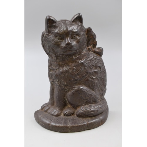 318 - Antique Cast Iron Cat Doorstop (7