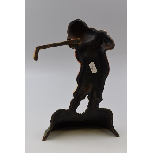 319 - Vintage cast iron 'Golfer' doorstop (11 1/2