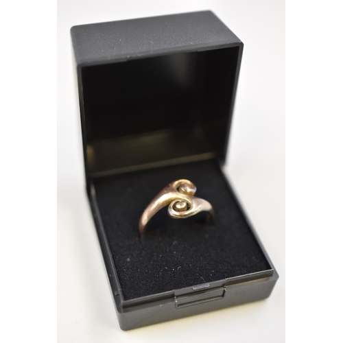 22 - Silver 925 Swirl Ring Complete with Presentation Box