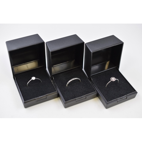 28 - Three Silver 925 Rings in Presentation Boxes