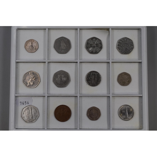 181 - Mixed selection of collectable coins to include 70 ER 1652 - 2022 50 Pence, Swimming 50 Pence, An ac... 