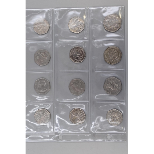 184 - Sheet Containing 20 Collectable 50p Coins