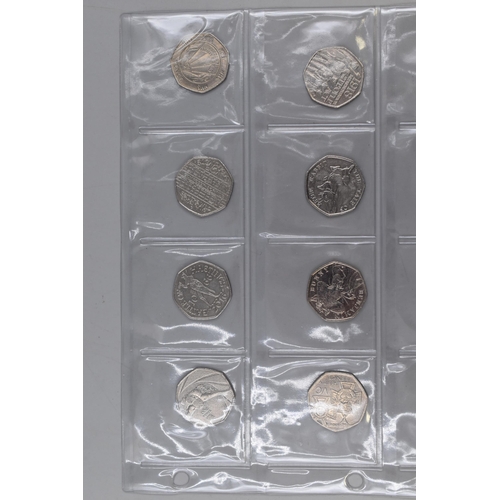 184 - Sheet Containing 20 Collectable 50p Coins