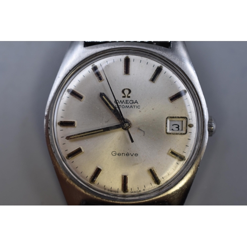 30 - An Omega Geneve Automatic Gents Day/Time Watch With Original Strap. In Working Order