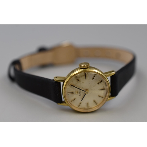 31 - Omega Ladies Mechanical Watch with Leather Strap