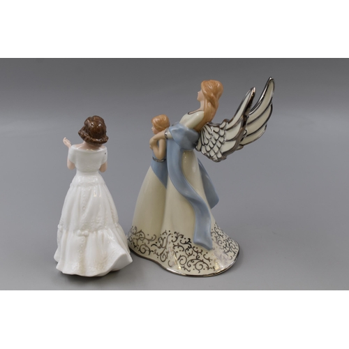 287 - Two figurines to include a Royal Doulton Welcome HN 3764 figurine and Heirloom porcelain musical fig... 