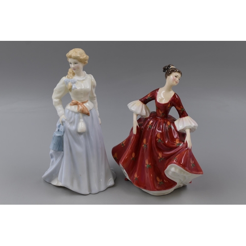 291 - Two Royal Doulton Lady Figures To Include Fair Maid (HN 4222), And Stephanie (HN 2811). Tallest Appr... 