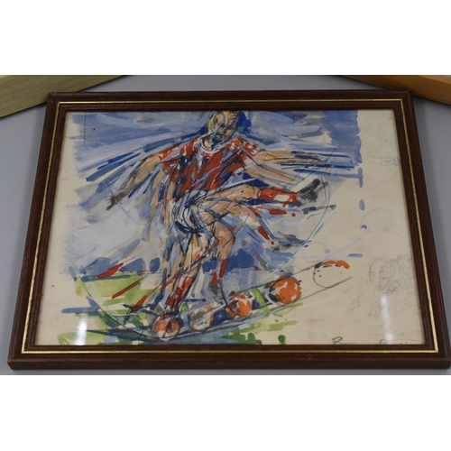 297 - Three Framed and Glazed Brian Cook Watercolours featuring sporting themes and Impressionist Boat Sce... 