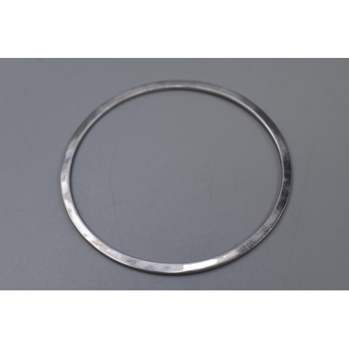 61 - A Hallmarked 925. Birmingham Silver Bangle, Approx 7cm Diameter