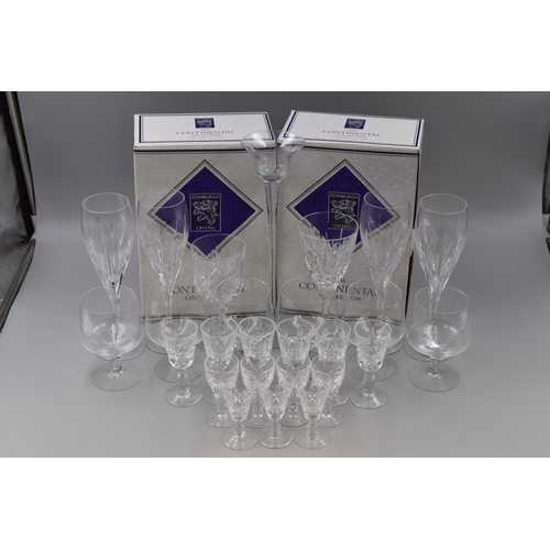 311 - A Selection of Crystal Glassware To Include Boxed Edinburgh Crystal Champagne Flutes, Royal Rock Cry... 