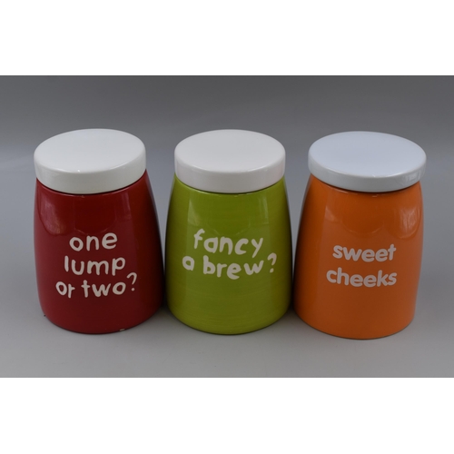 361 - Quirky Ceramic Tea, Coffee and Sugar Storage Set