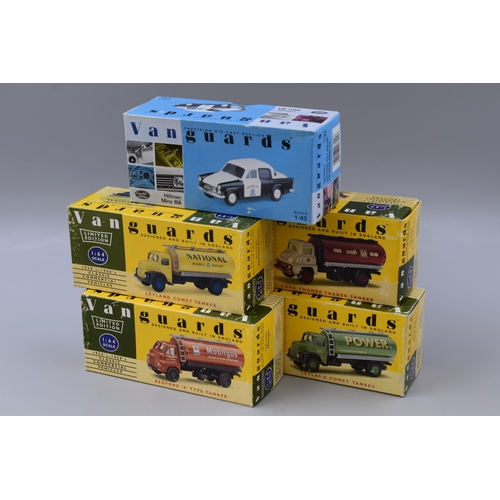 205 - 5 Vanguards diecast models to include Ford Thames Trader Tanker, two Leyland Comet Tankers, Bedford ... 