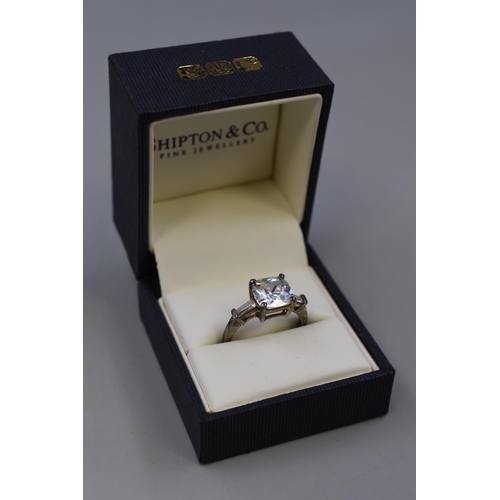 94 - Silver 925 CZ Stoned Ring Complete with Presentation Box