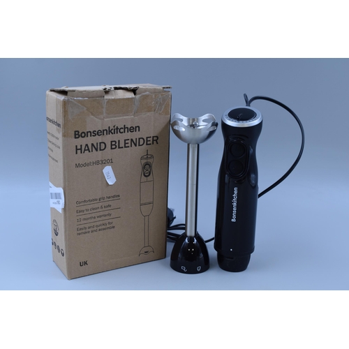 477 - BONSENKITCHEN Hand Blender with Box (Powers On When Tested)