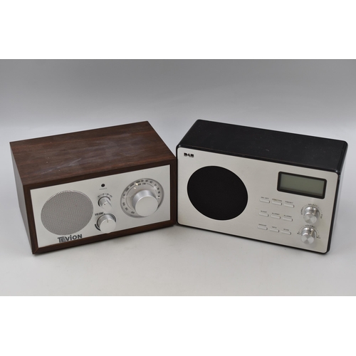 482 - Selection of 2 Radios Including DAB and TEVION (Both Powers On When Tested)