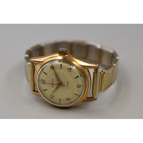 118 - A Mirax Vintage 17 Jewels Gold Tone Gent's Watch, Working