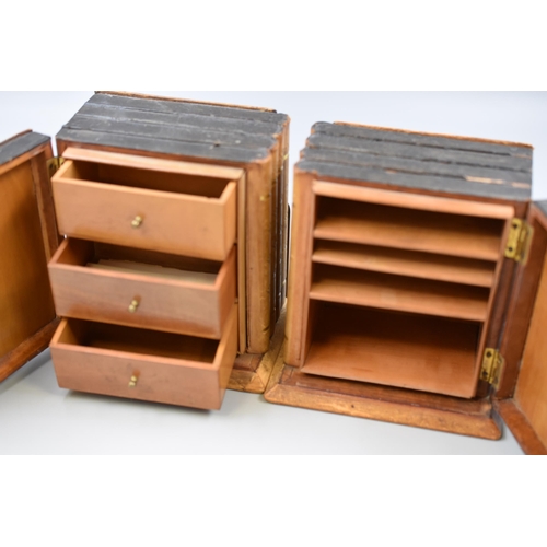 217 - Vintage Bookends with Small Storage Draws on the End (5 1/2