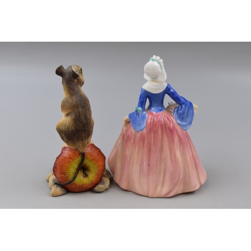 218 - Three Figurines to include Royal Doulton 'Janet' HN.1916, Ayres Kingfisher on a Branch and Mouse on ... 