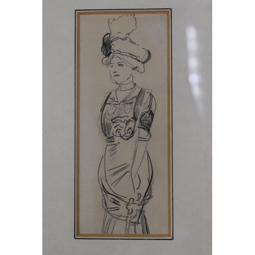 378 - Two Framed and Glazed 1965 Original Pencil Sketches (One Titled Edwardian Elegance), With Framed and... 